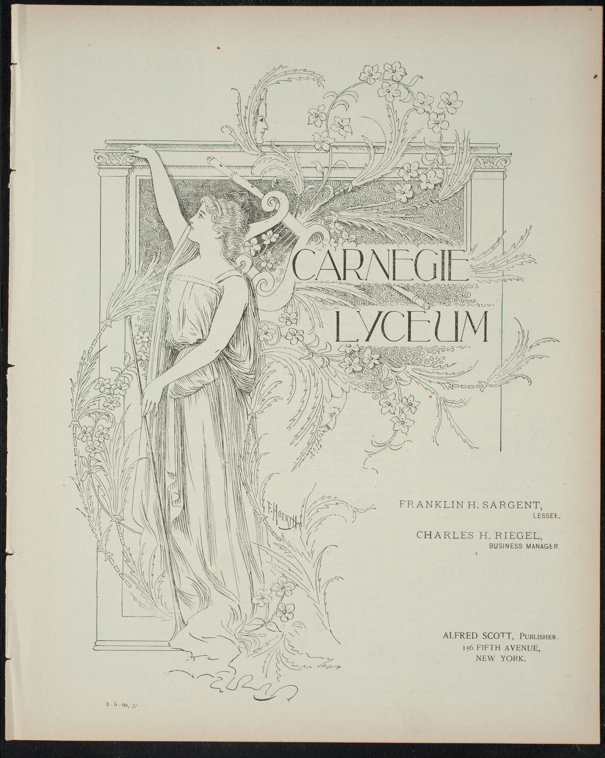 Comparative Literature Society Saturday Morning Conference, March 5, 1898, program page 1