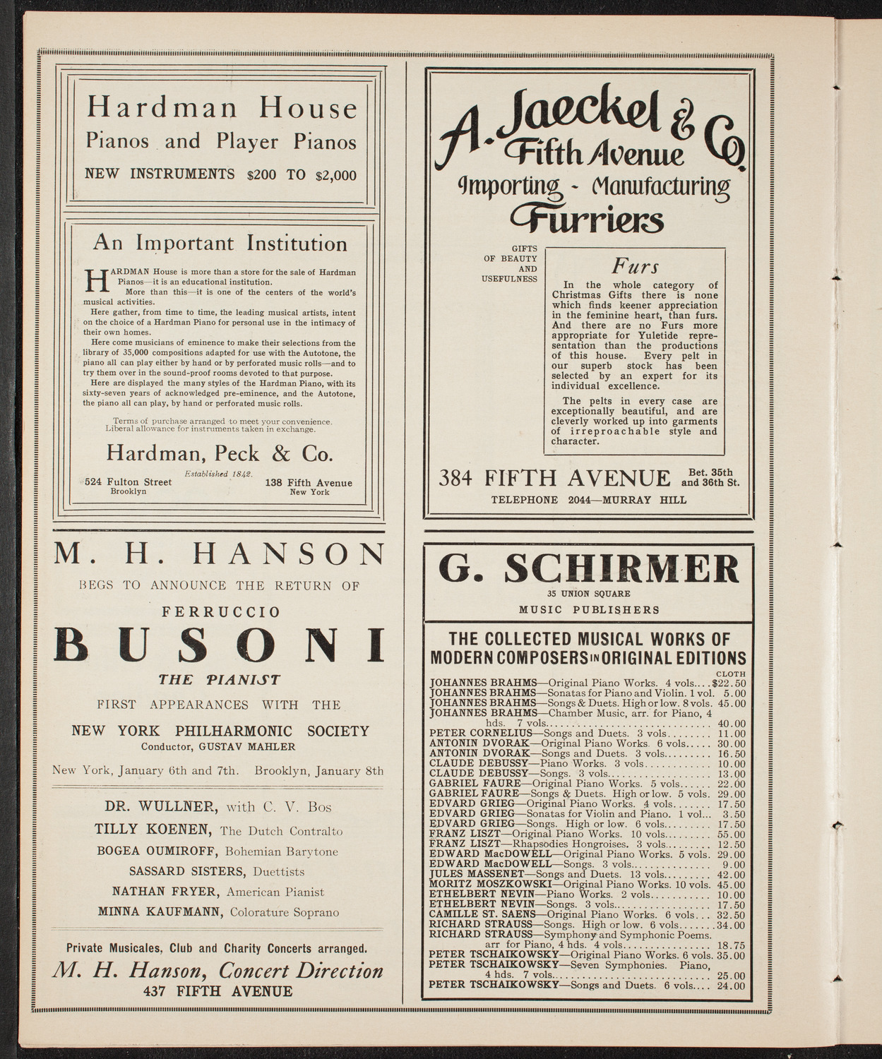 Oratorio Society of New York, December 28, 1909, program page 8