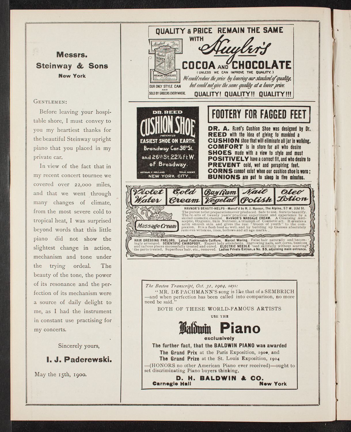 New York Symphony Orchestra, April 2, 1905, program page 4