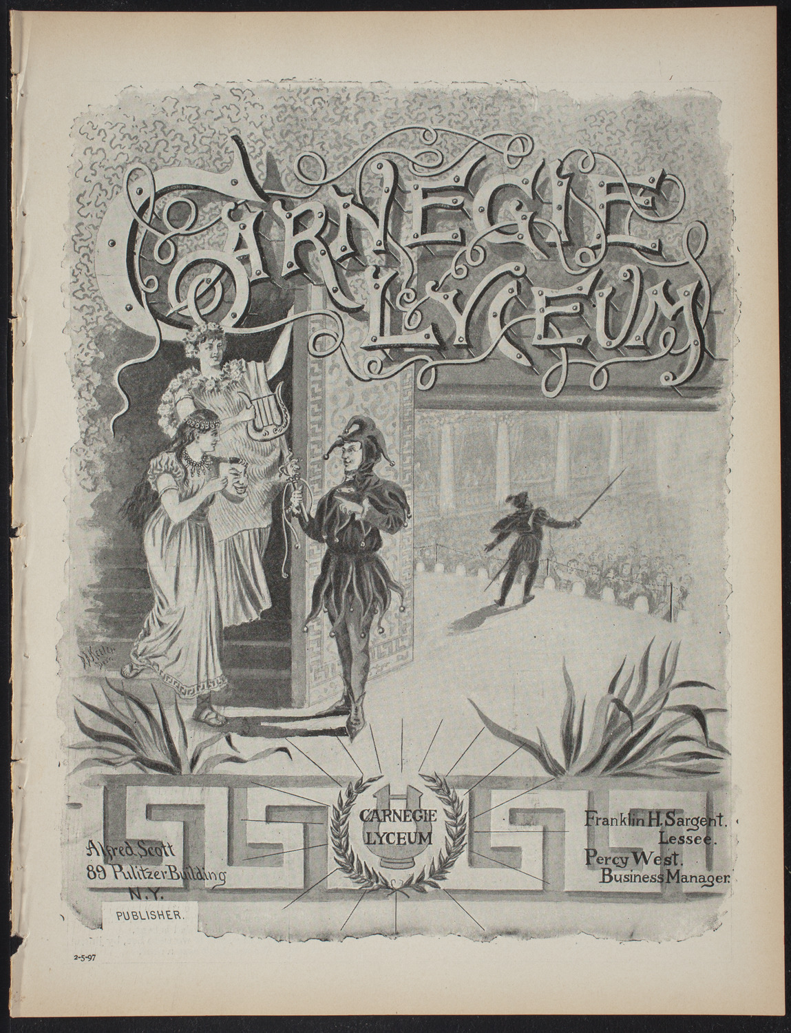 Musical and Dramatic Performance, February 5, 1897, program page 1