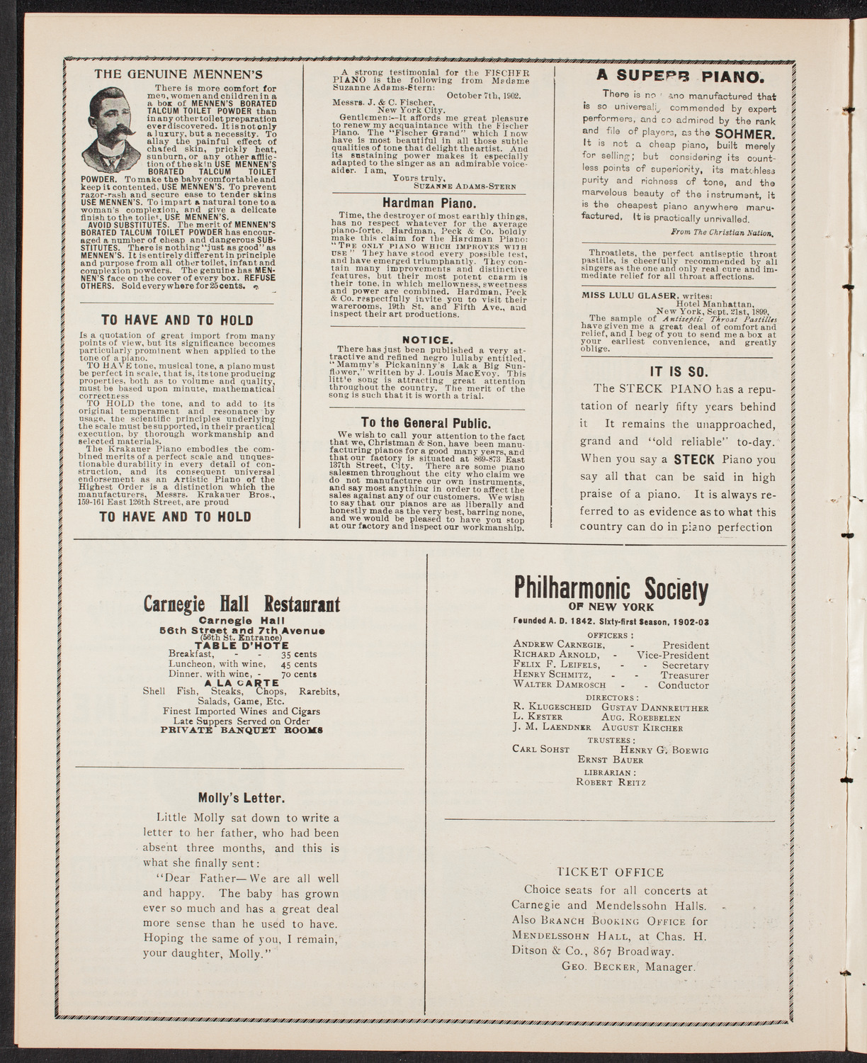 New York Banks Glee Club, April 14, 1903, program page 10