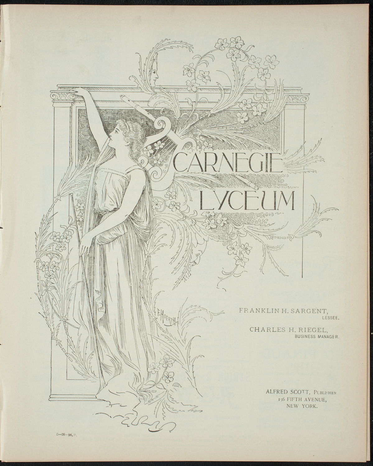 Comparative Literature Society Saturday Morning Conference, March 26, 1898, program page 1