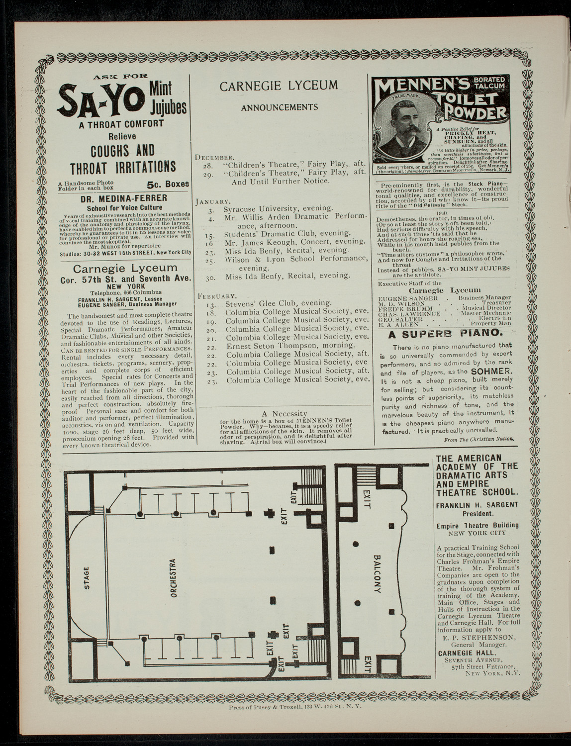 Children's Entertainment for the Benefit of the Hebrew Technical School for Girls: The Children's Theatre, December 27, 1900, program page 4