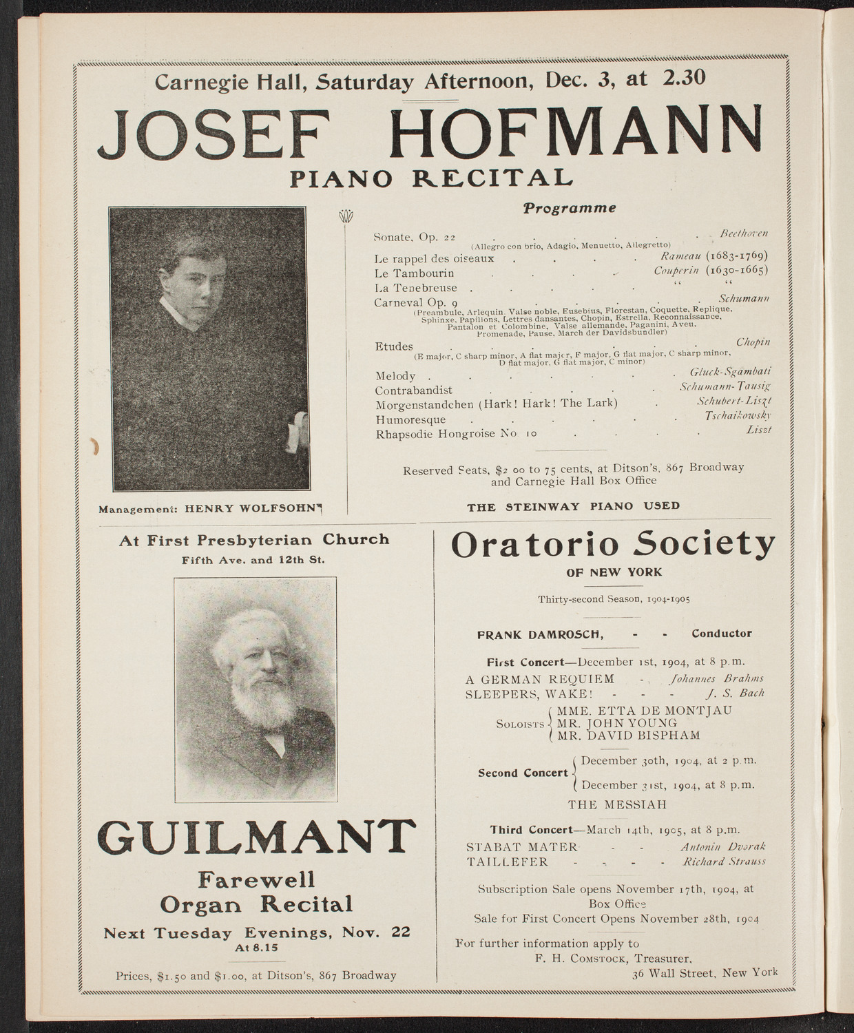Russian Symphony Society of New York, November 19, 1904, program page 10