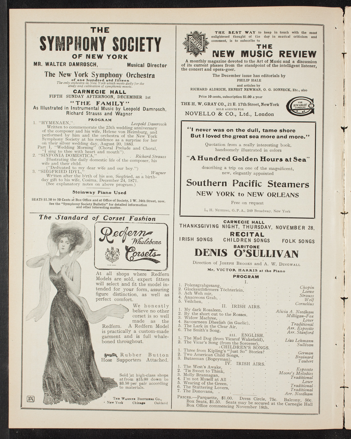 Vladimir de Pachmann, Piano, November 26, 1907, program page 2