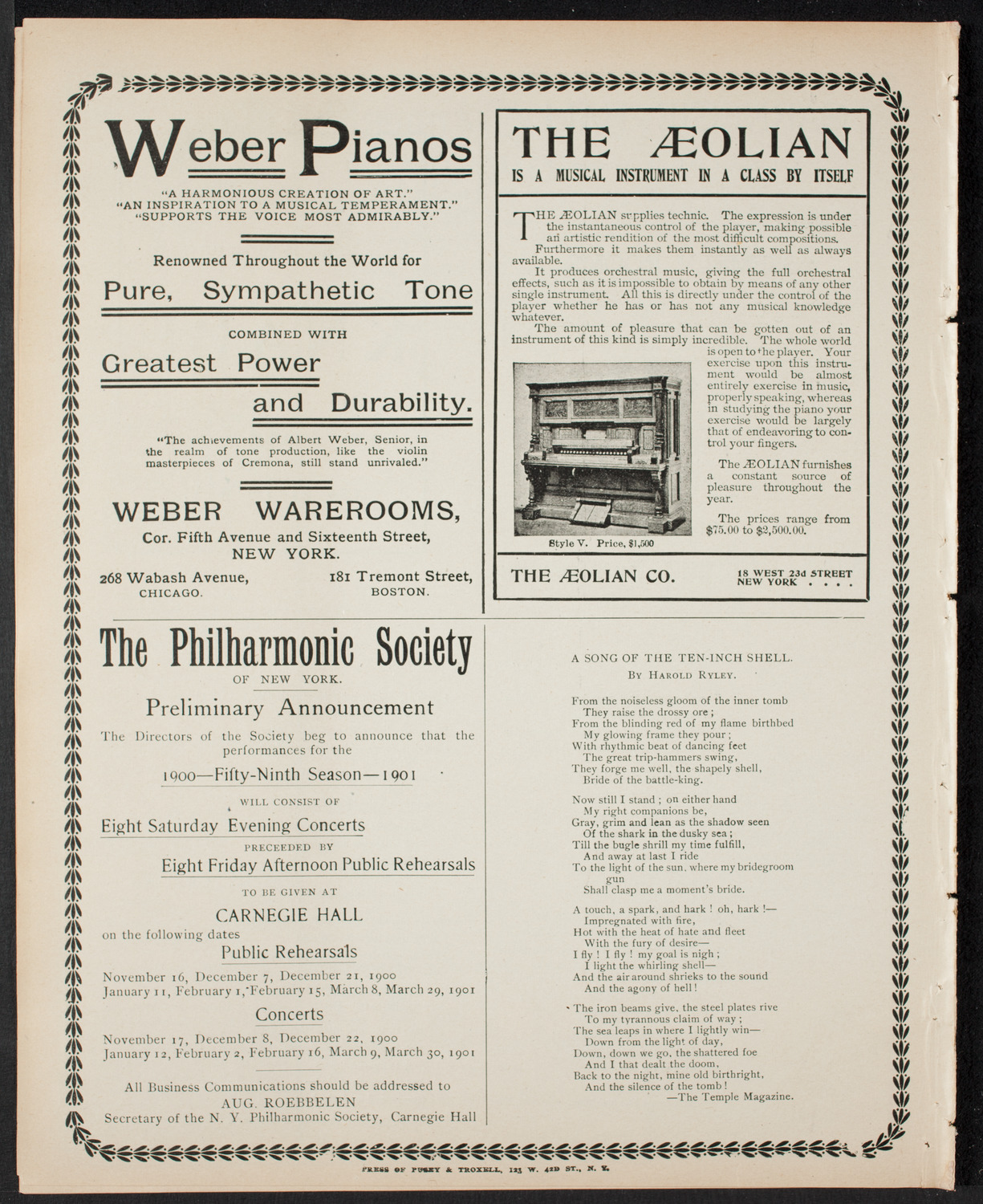 Graduation: New York Law School, June 14, 1900, program page 8