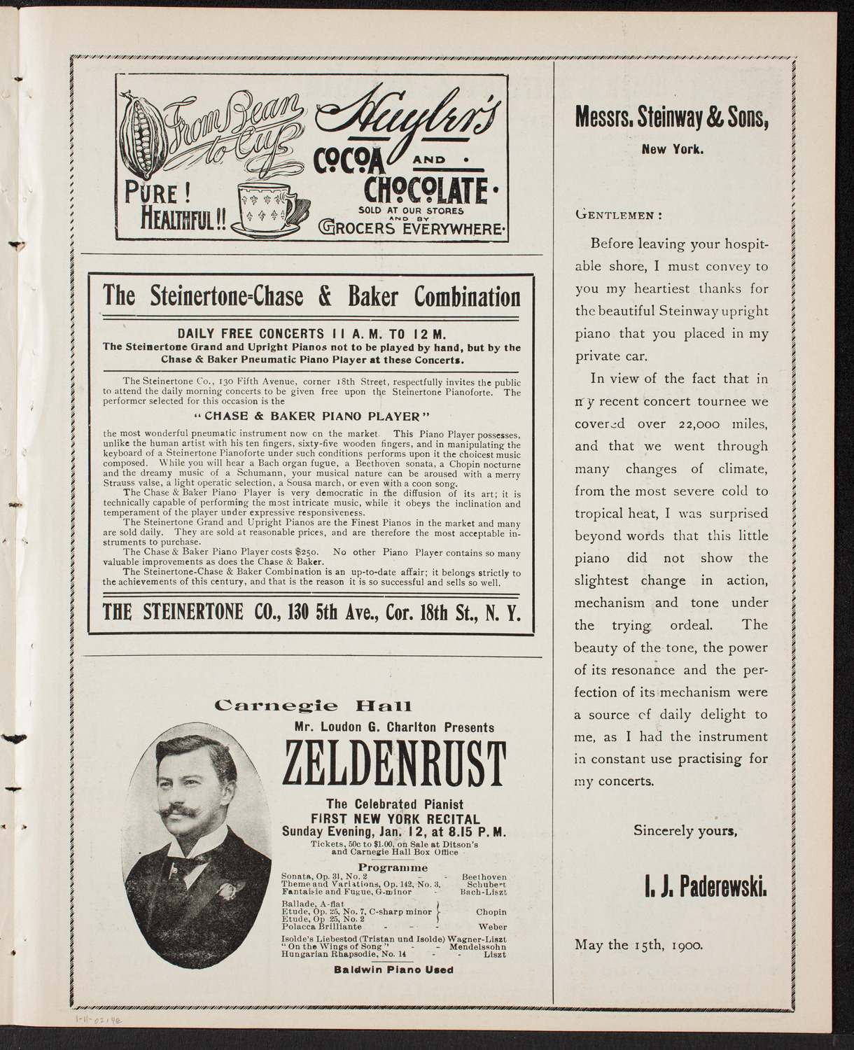 New York Philharmonic, January 11, 1902, program page 7