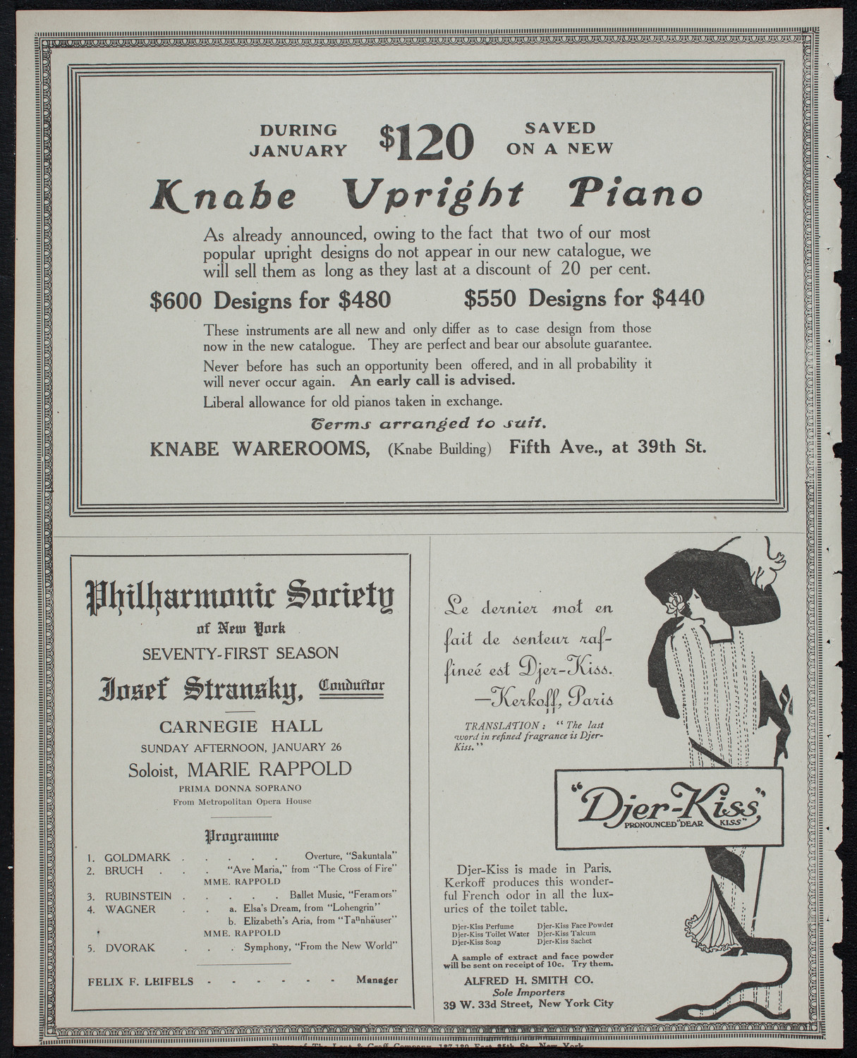 Ernest Schelling, Piano, January 25, 1913, program page 12