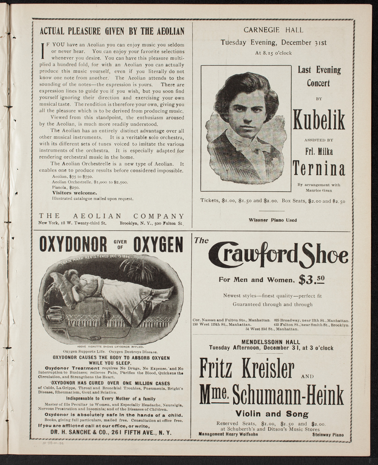 Oratorio Society of New York, December 28, 1901, program page 9