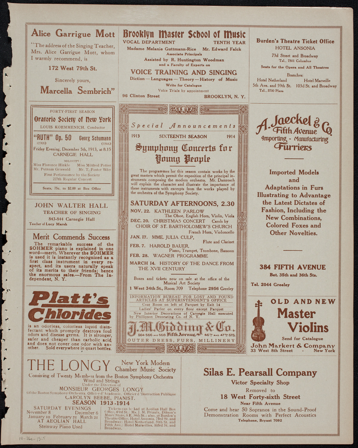 Elmendorf Lecture: Ceylon and the Sinhalese, October 26, 1913, program page 9