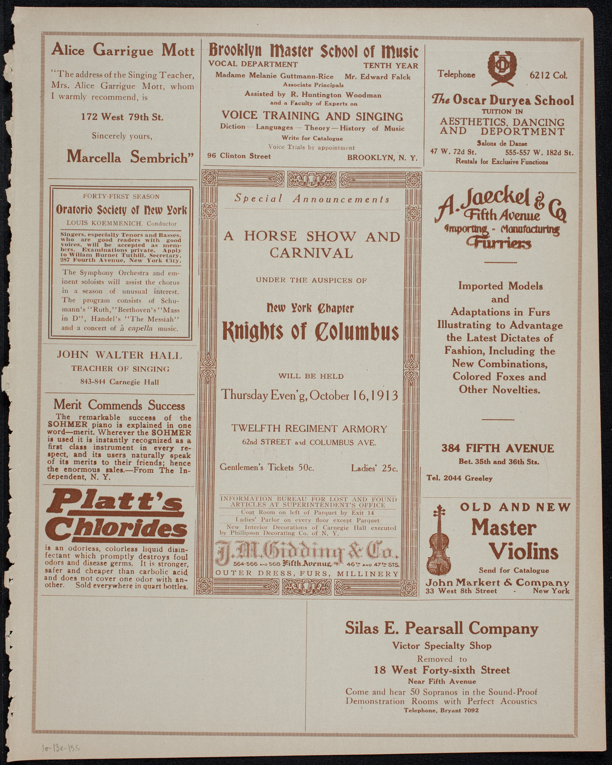 Columbus Day Celebration, October 13, 1913, program page 9