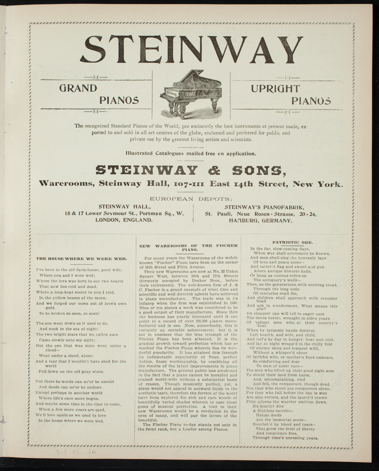 Lecture by F. G. Newlands, March 5, 1897, program page 5