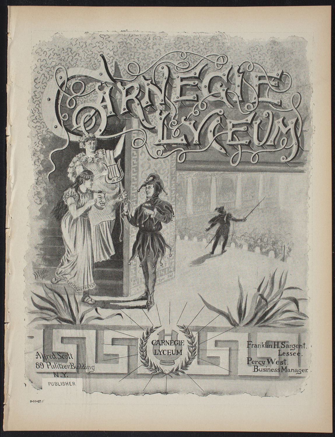 The Students' Club, February 10, 1897, program page 1