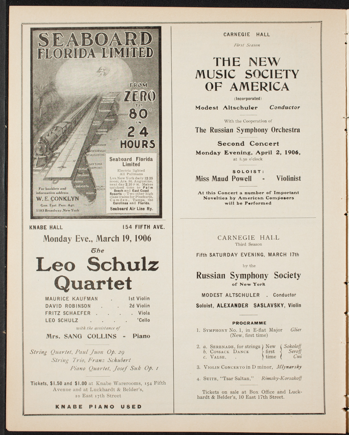 Elmendorf Lecture: Switzerland, March 12, 1906, program page 10