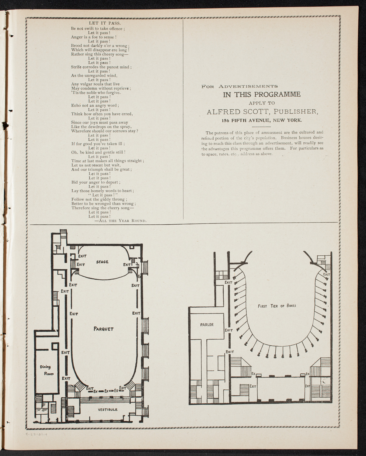 Teresa Carreño, Piano, April 22, 1901, program page 7