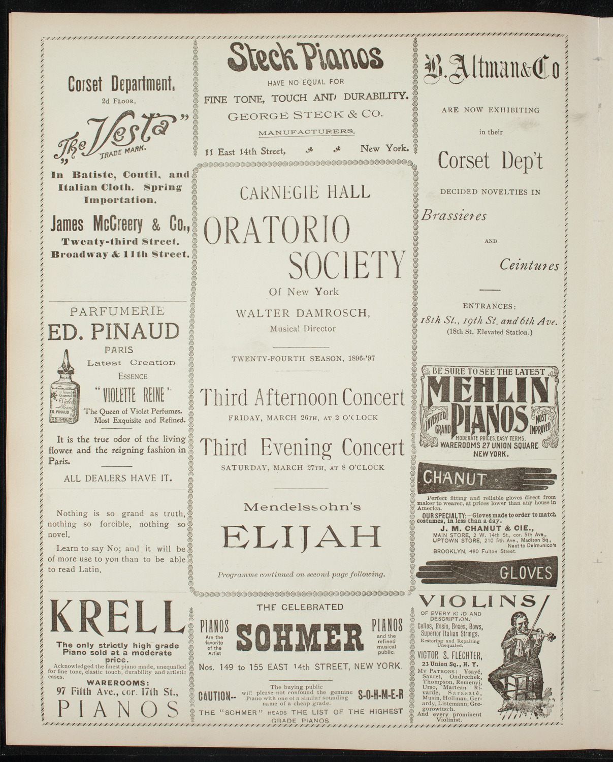 Oratorio Society of New York, March 26, 1897, program page 4