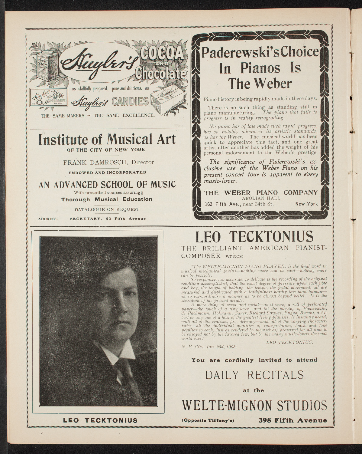 Cantors Association of New York, March 29, 1908, program page 6