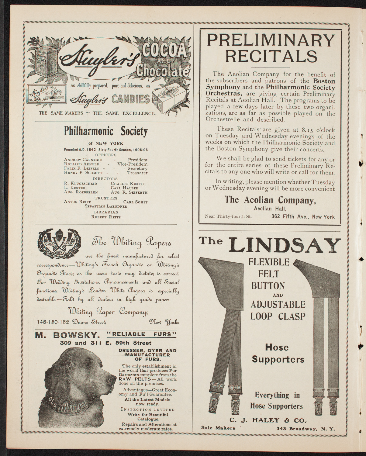 New York Symphony Orchestra, February 13, 1906, program page 6