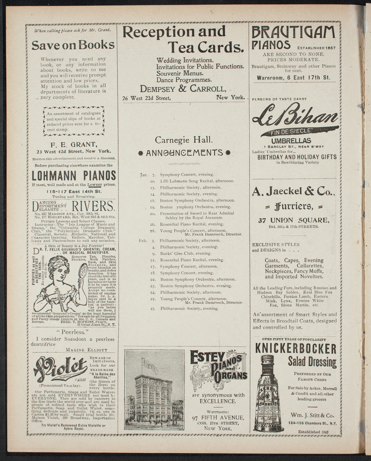 Symphony Concert for Young People, January 7, 1899, program page 2