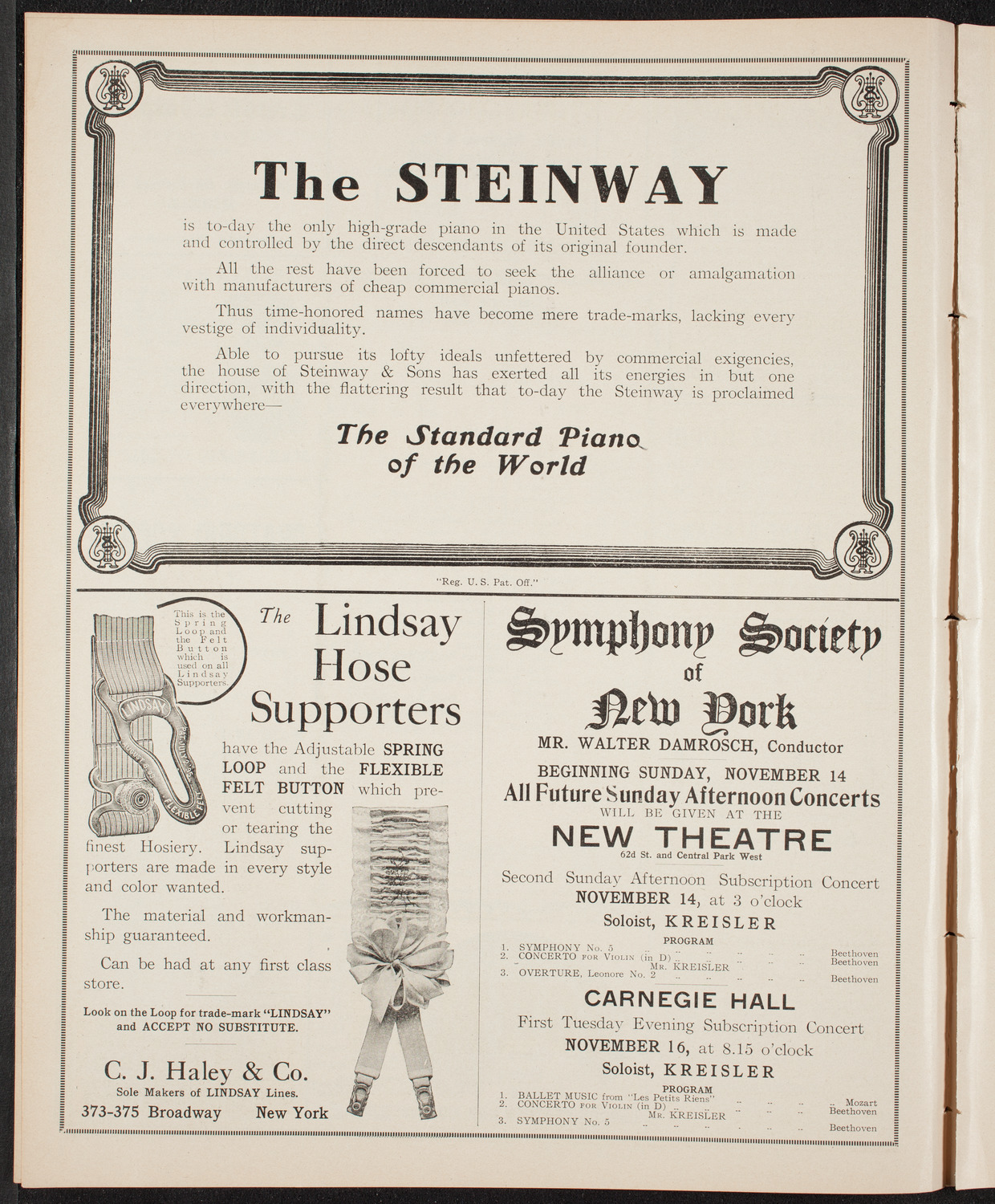Boston Symphony Orchestra, November 11, 1909, program page 4