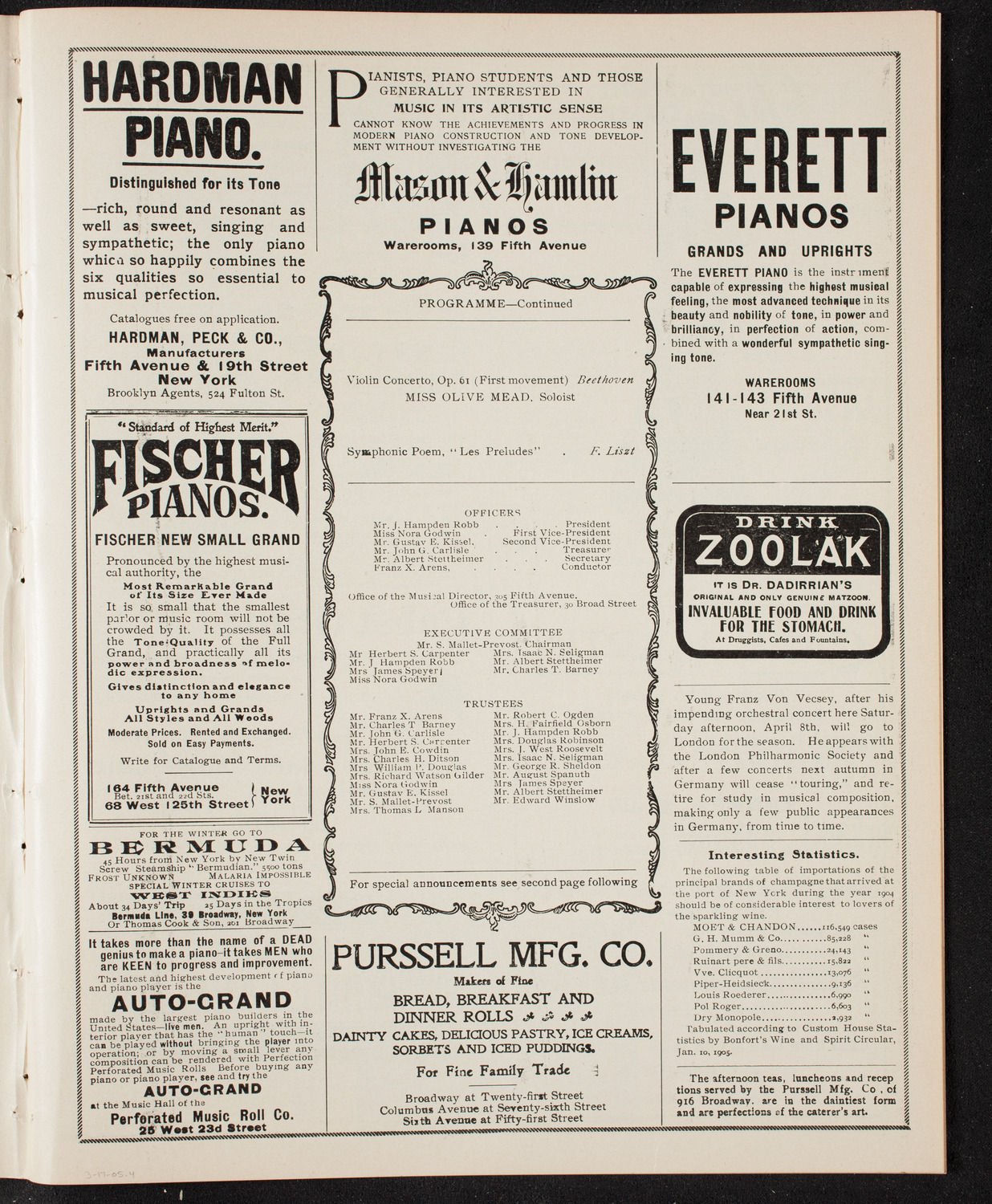 People's Symphony Concert, March 17, 1905, program page 7
