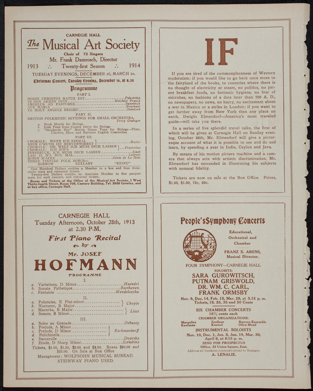 Elmendorf Lecture: Ceylon and the Sinhalese, October 27, 1913, program page 8
