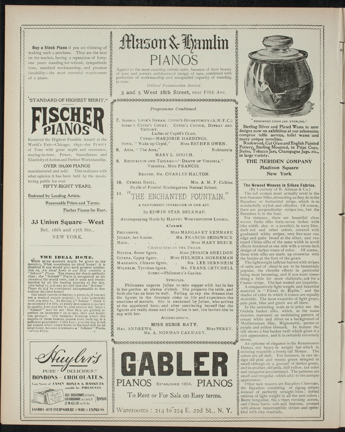 Benefit: Home for Working Girls, February 28, 1898, program page 6