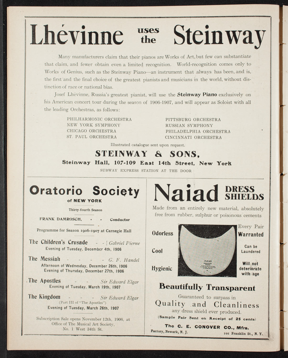 Yvette Guilbert and Albert Chevalier, October 13, 1906, program page 4