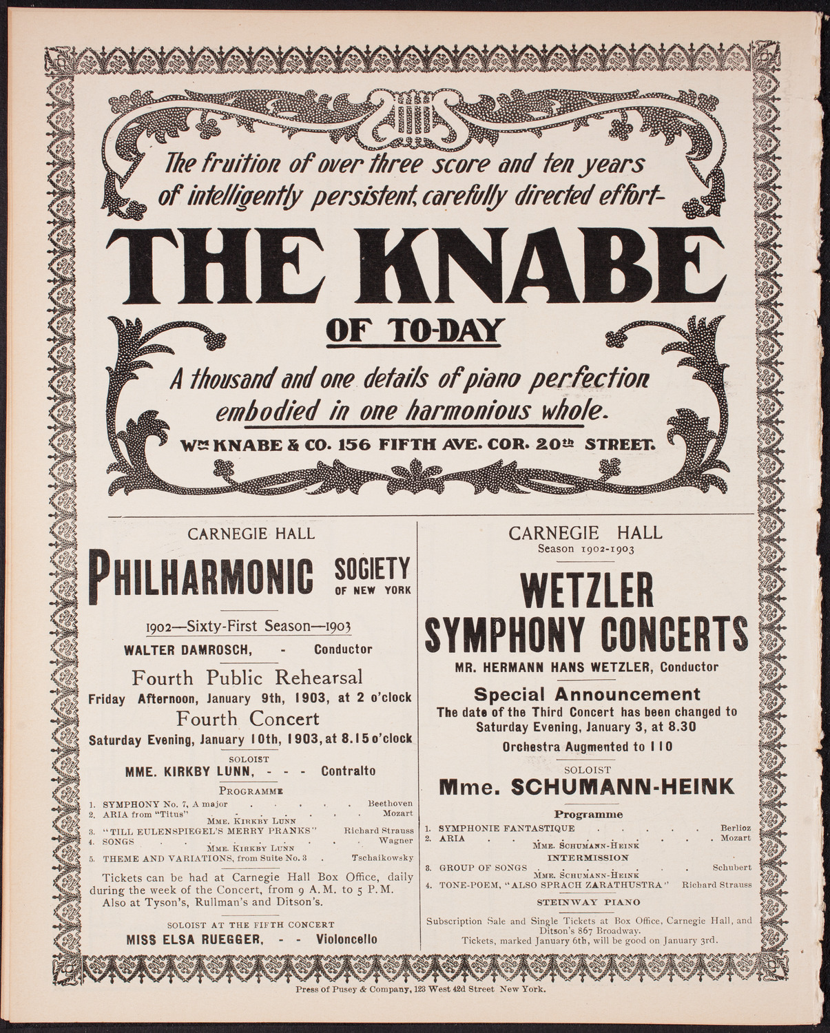 New York Philharmonic, December 20, 1902, program page 12
