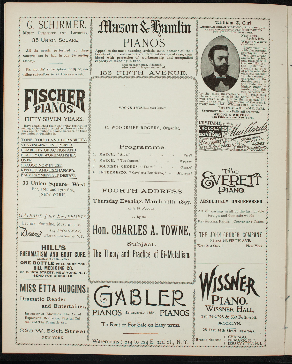 Lecture by F. G. Newlands, March 5, 1897, program page 6