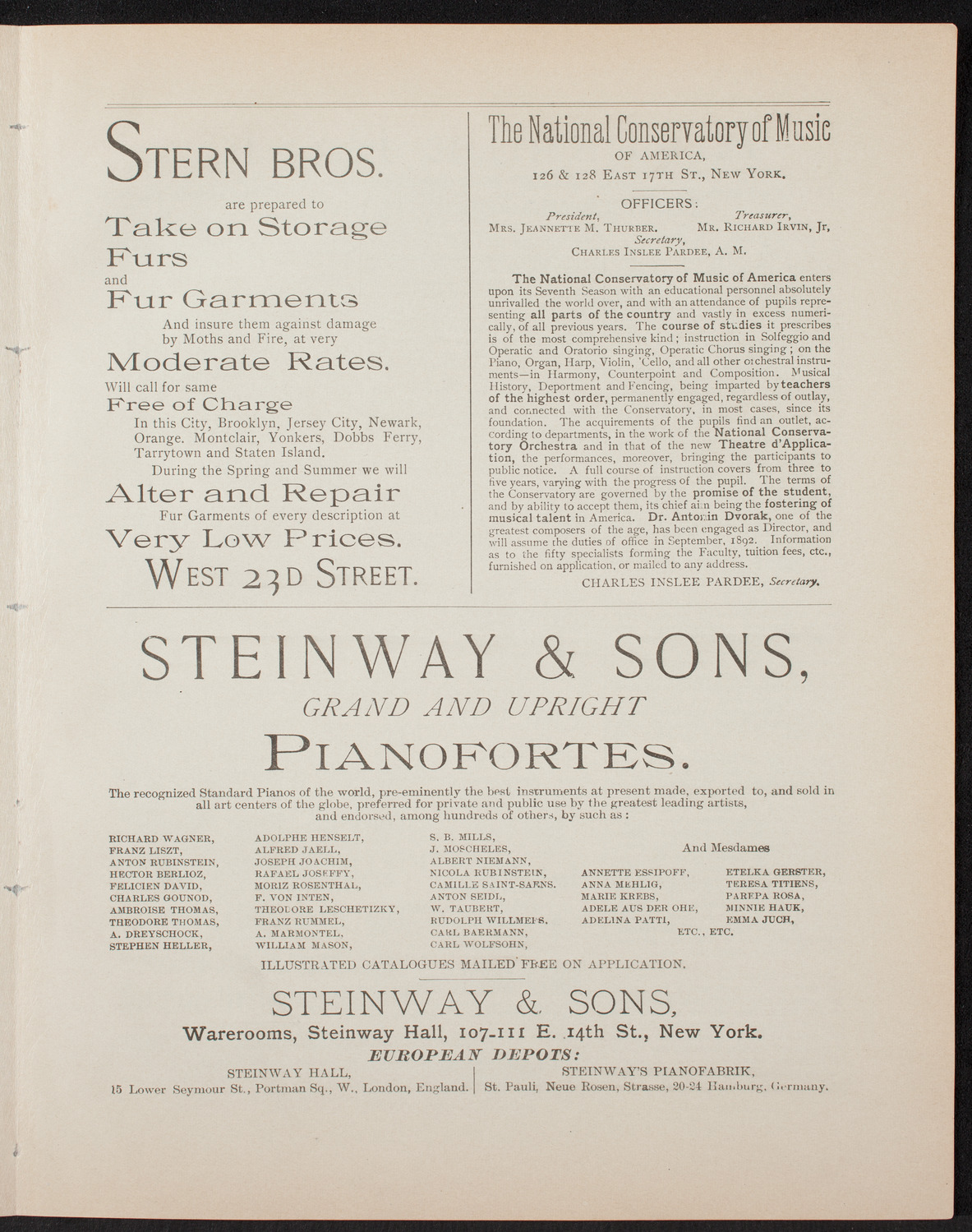 W.T. Talbert, April 25, 1892, program page 7