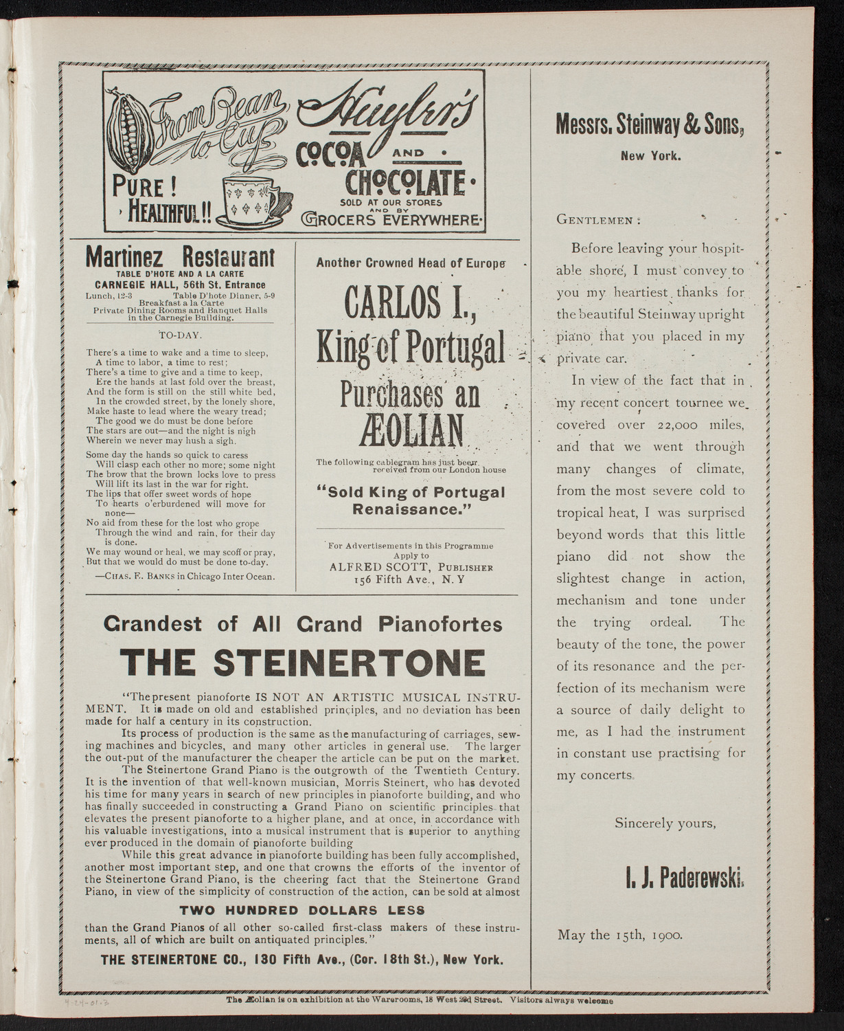 Lecture and Musicale for the Benefit of St. Vincent de Paul Society, April 24, 1901, program page 5