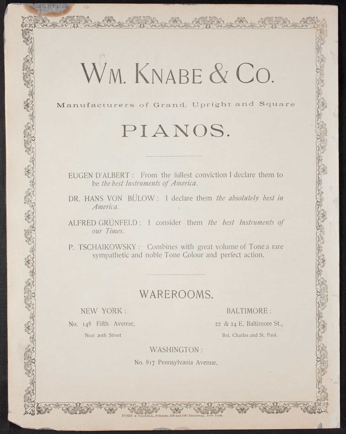 Grand Concert featuring Dr. Antonín Dvorák, October 21, 1892, program page 8