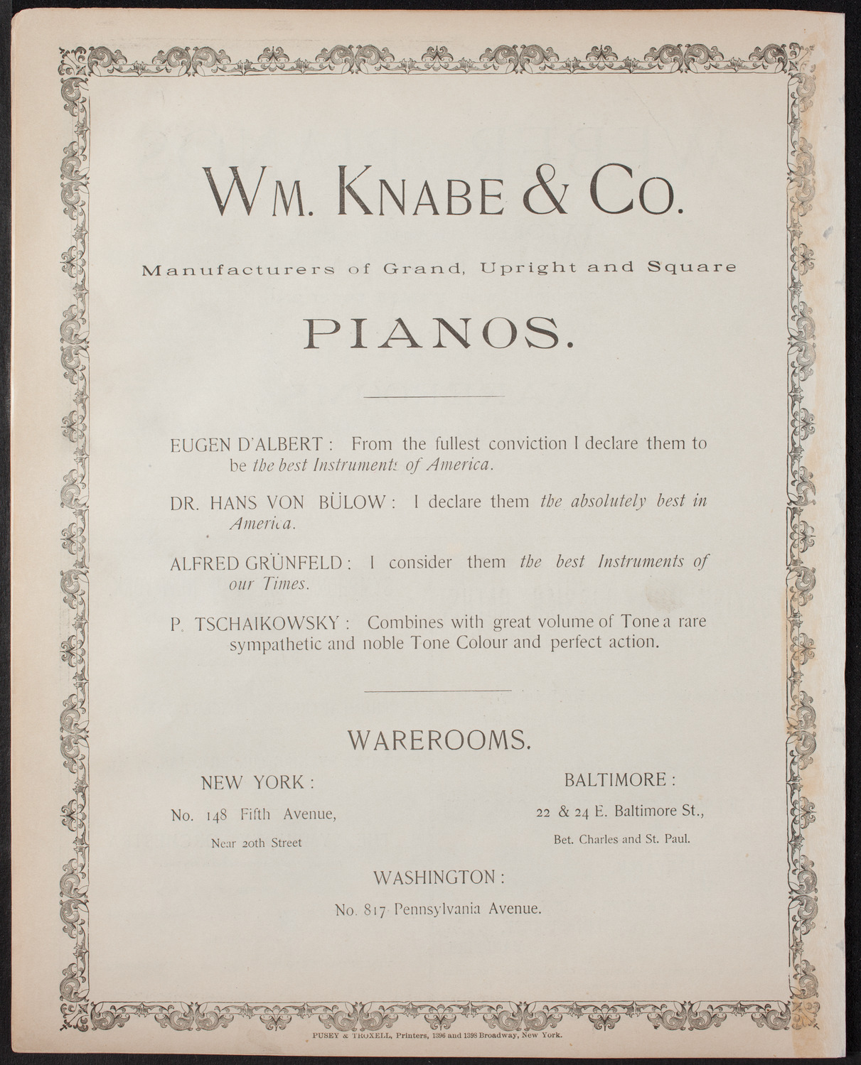 Damrosch Sunday Concert, December 11, 1892, program page 8