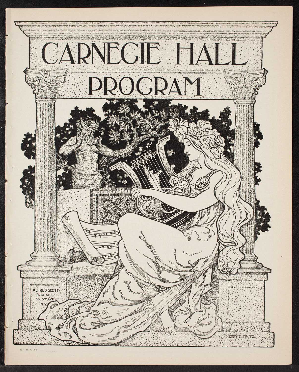 Jacques Thibaud, Violin, November 20, 1903, program page 1