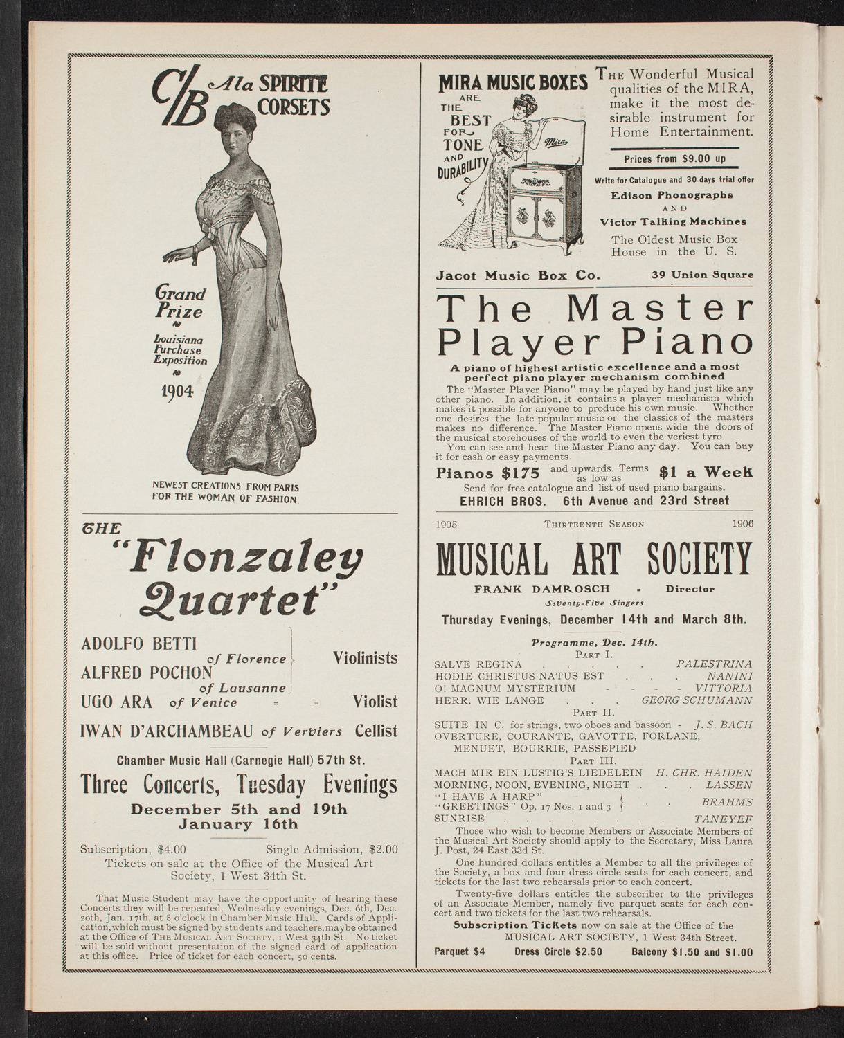 New York Philharmonic, November 10, 1905, program page 8