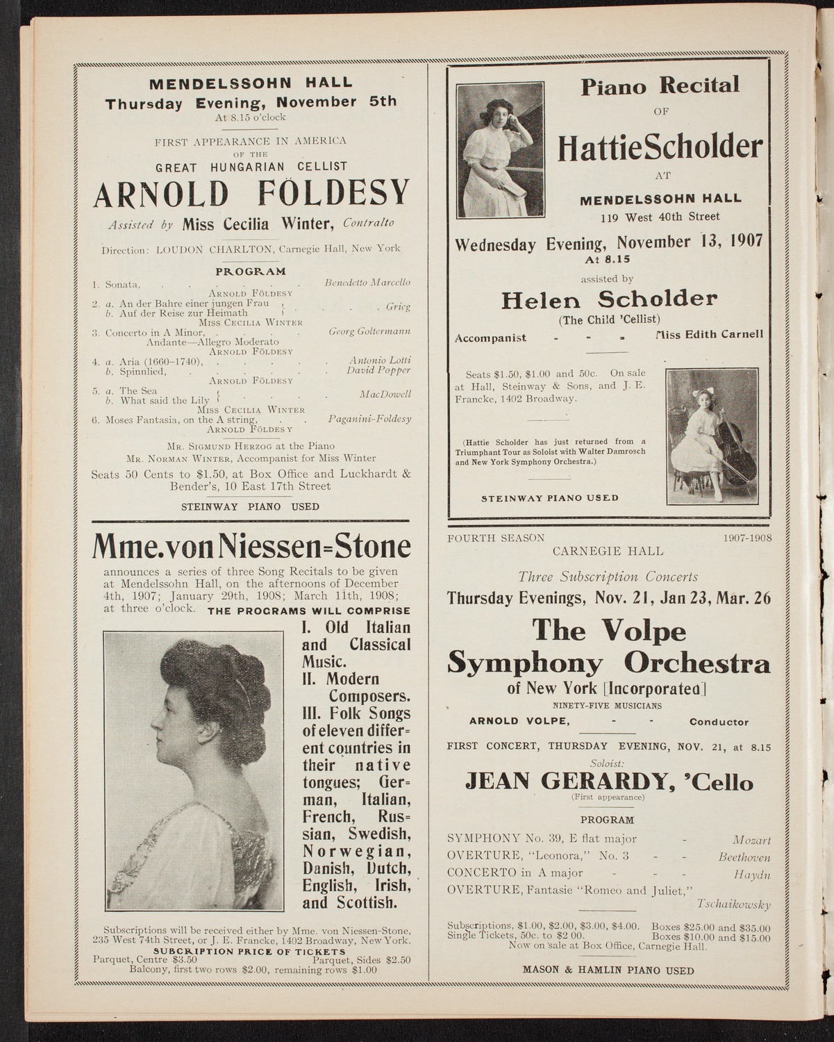 New York Symphony Orchestra, November 2, 1907, program page 14