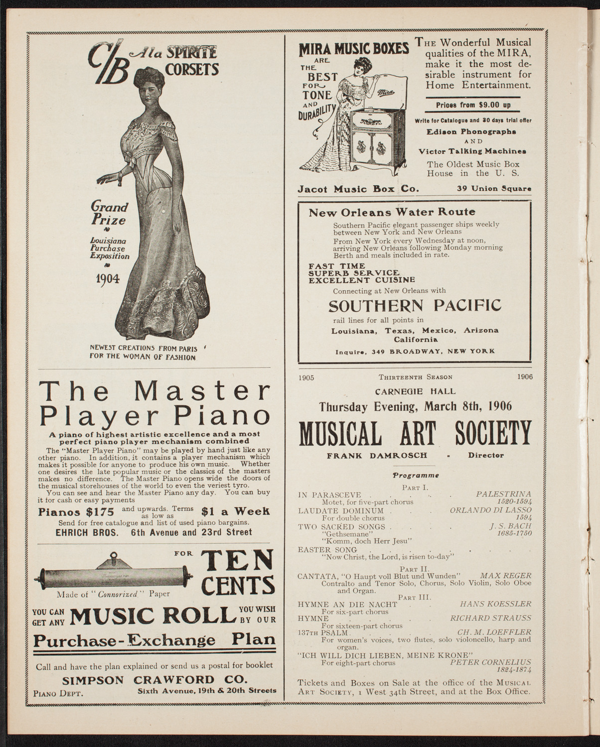 New York Symphony Orchestra, February 11, 1906, program page 8