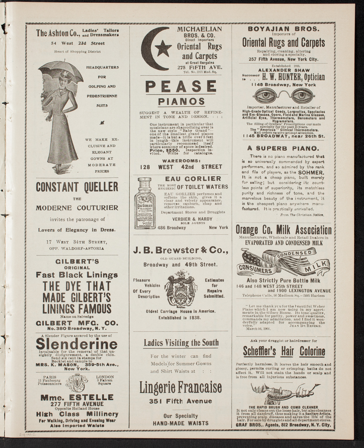Florizel Reuter and Paur Symphony Orchestra, with Lucy Gates, February 4, 1902, program page 3