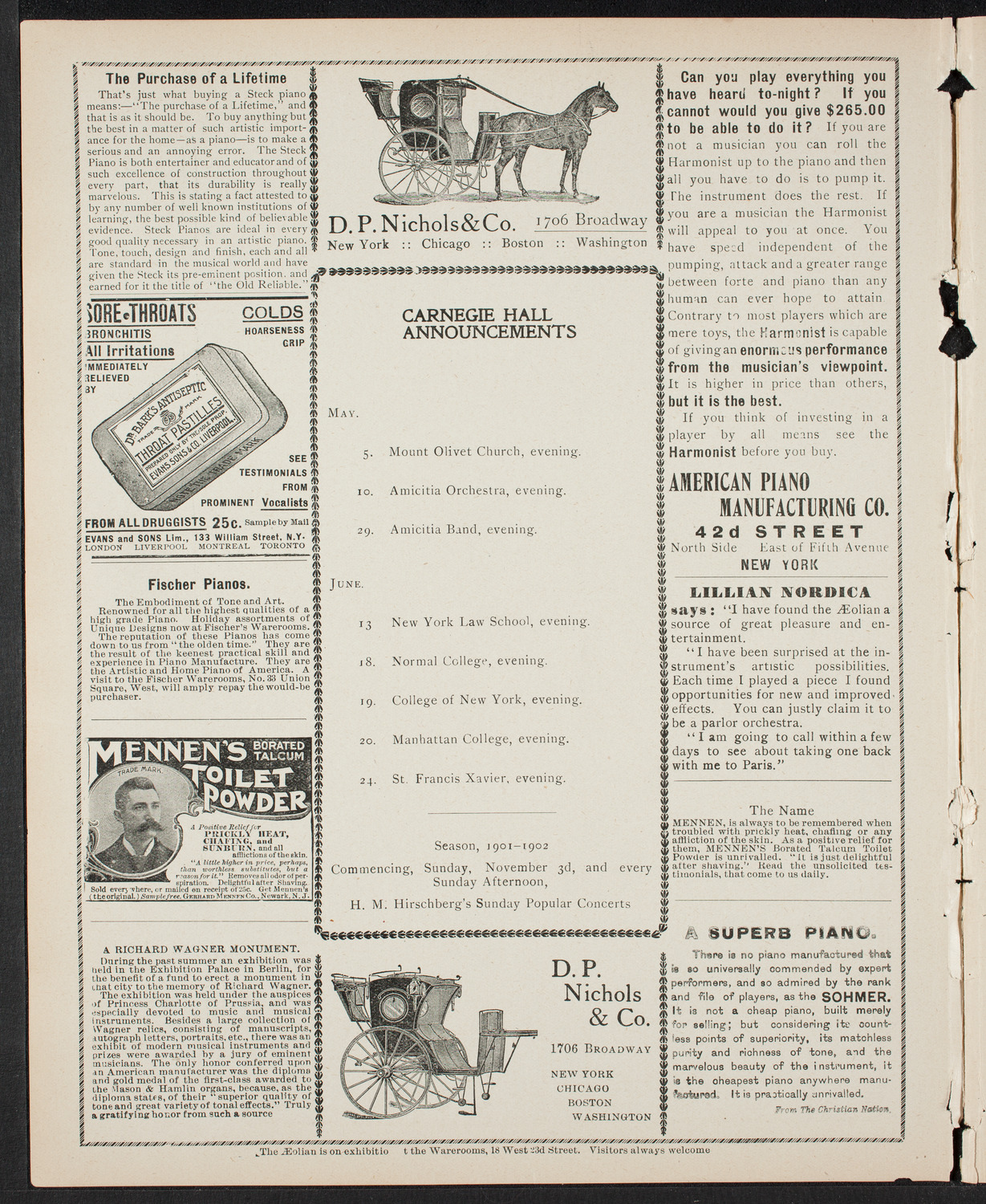 Anniversary Program of Mount Olivet Baptist Church, May 5, 1901, program page 2