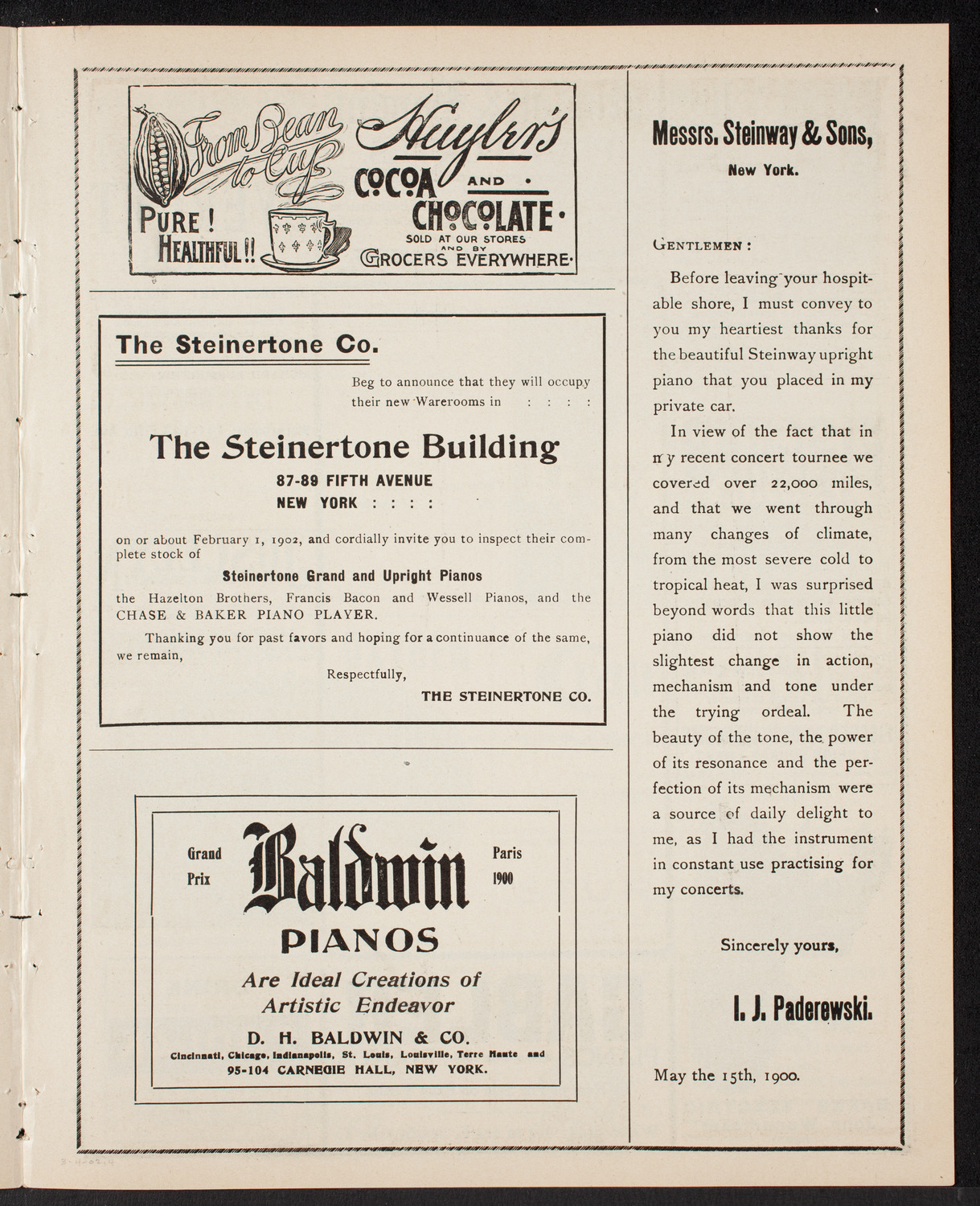 Pittsburgh Symphony Orchestra, March 4, 1902, program page 7