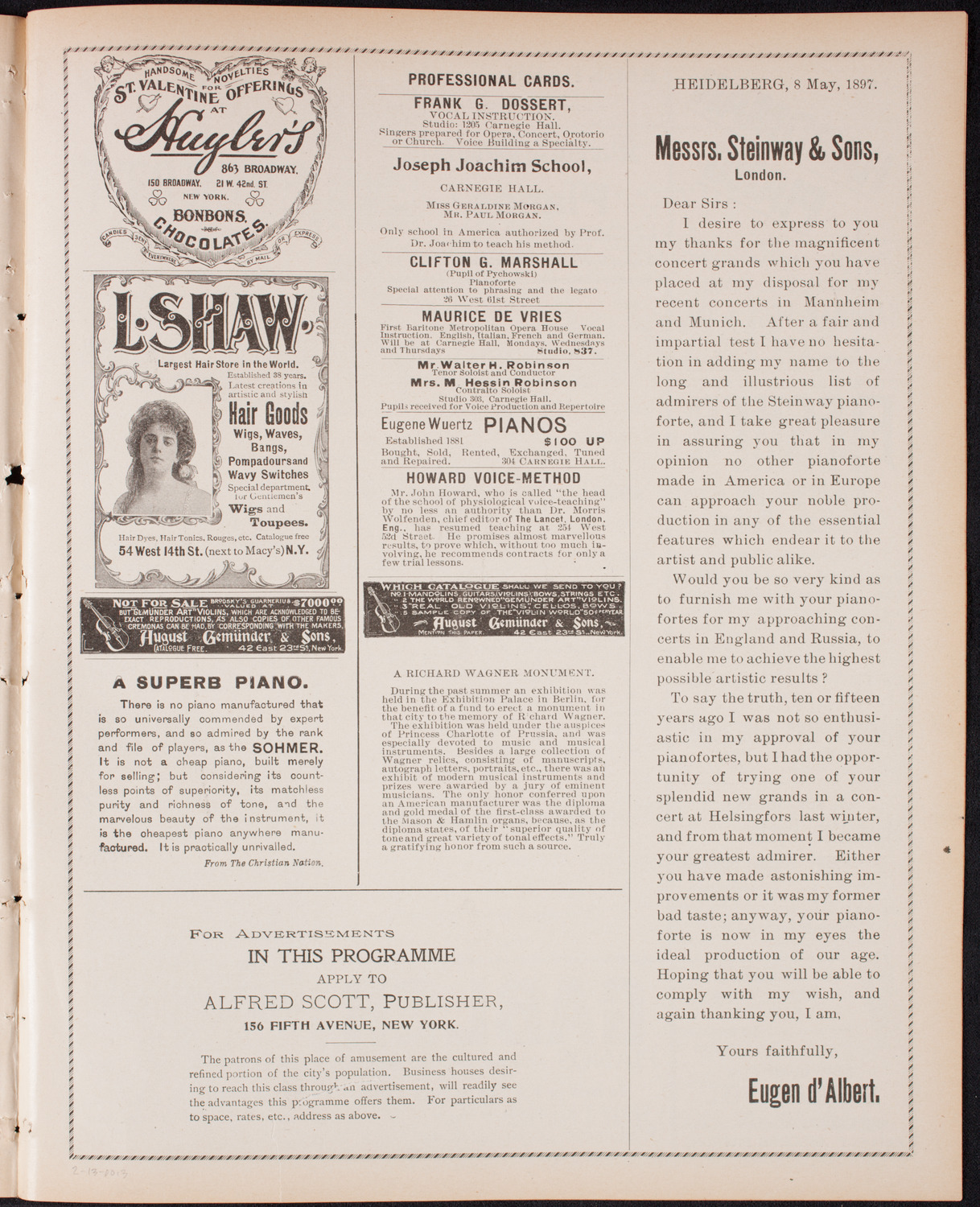 Meeting: The Salvation Army, February 13, 1900, program page 5