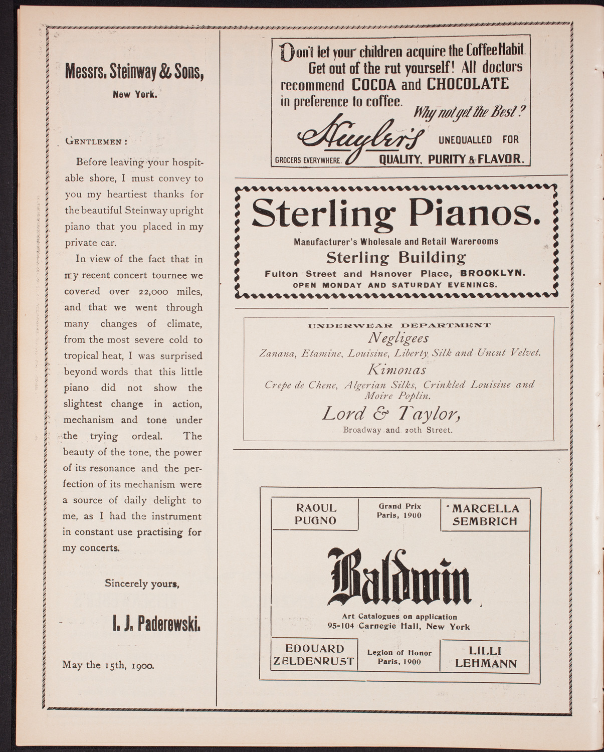 New York Philharmonic, November 15, 1902, program page 4