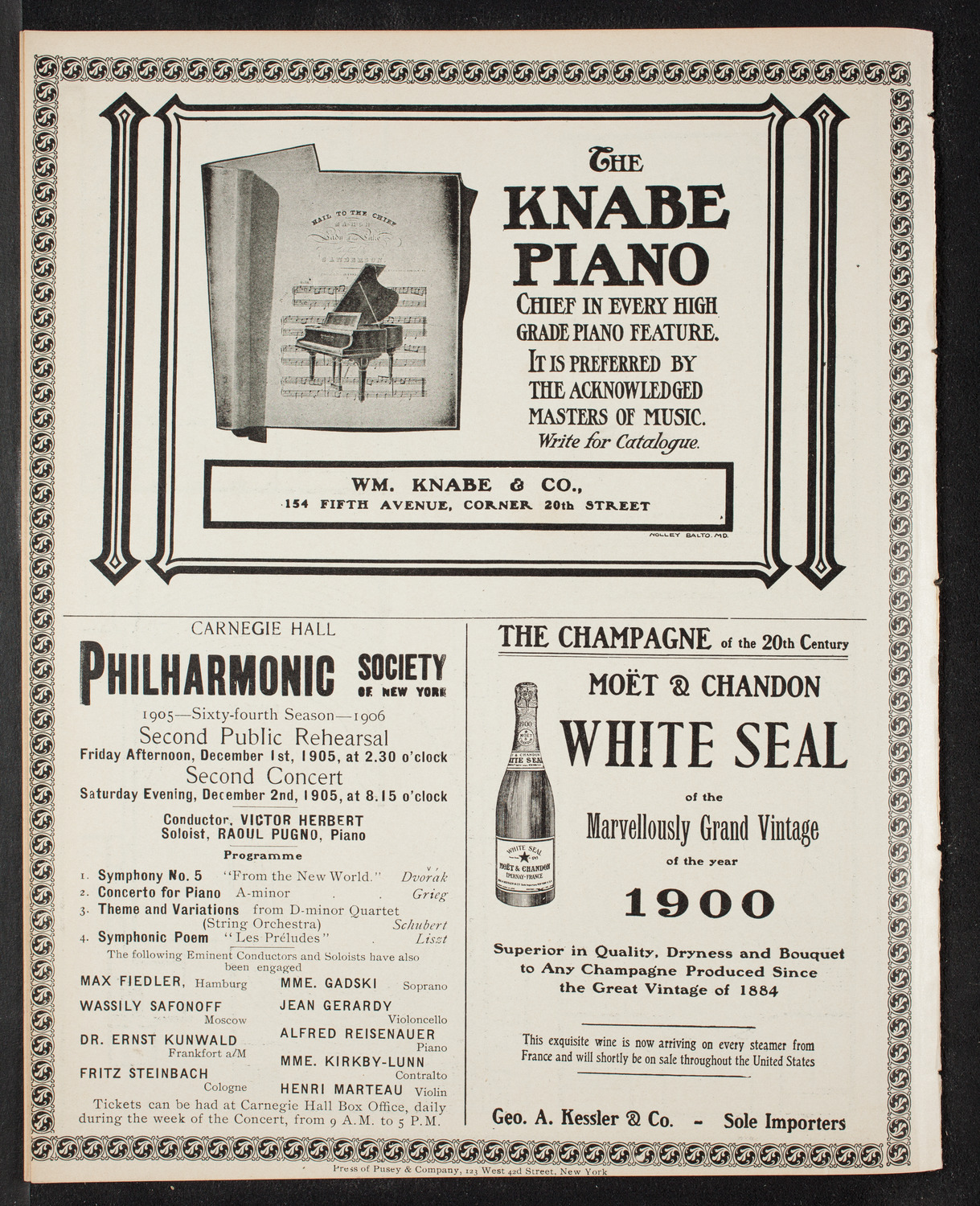 Marcella Sembrich, Soprano, November 14, 1905, program page 12