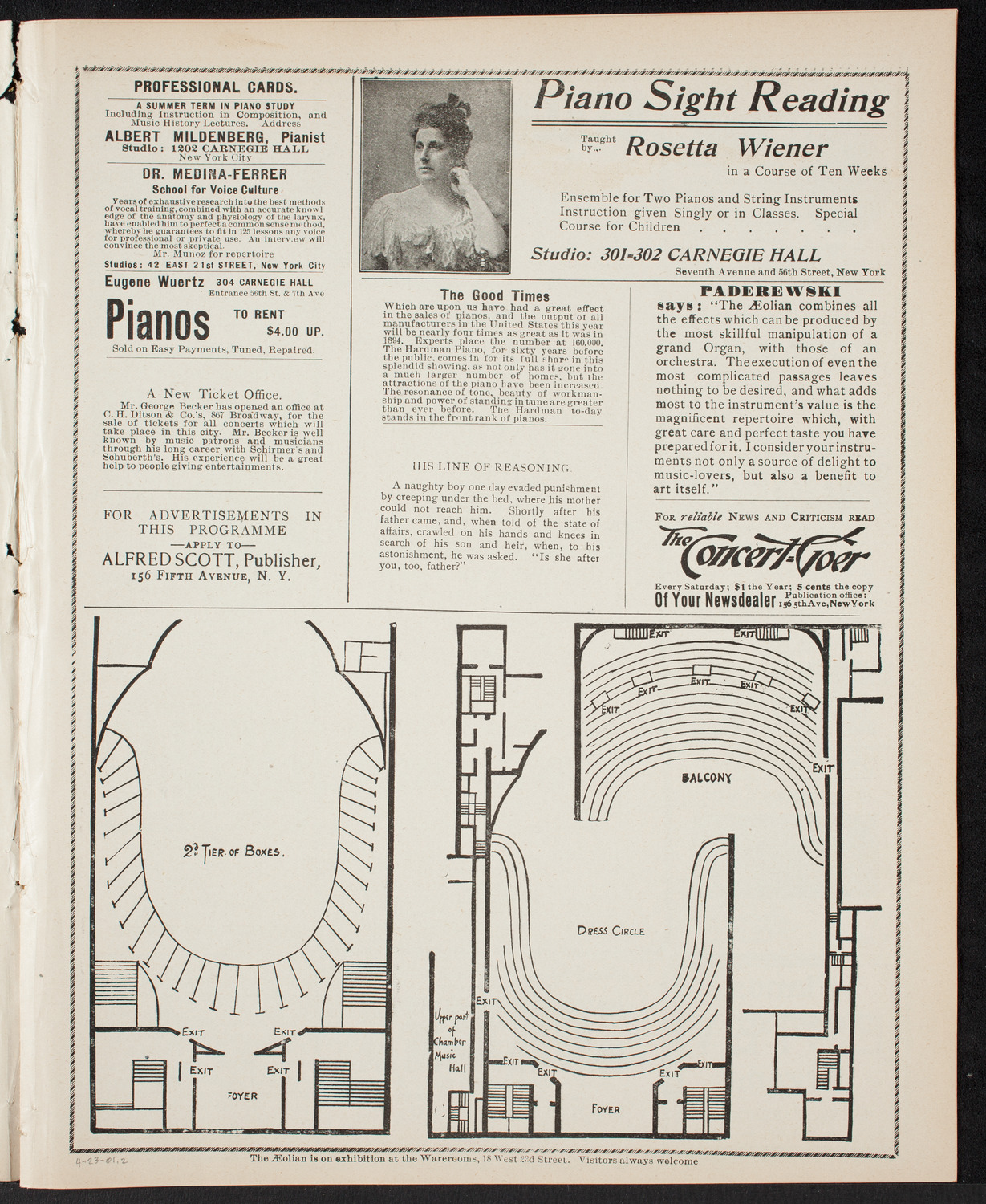 New York Banks' Glee Club, April 23, 1901, program page 3