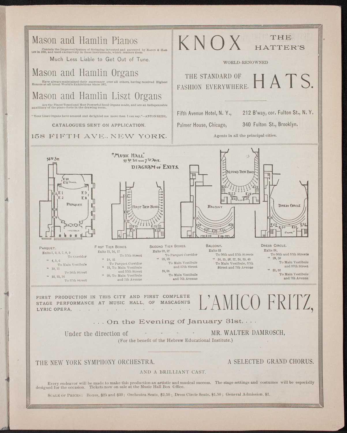 Sousa's Grand Concert Band, January 23, 1893, program page 3