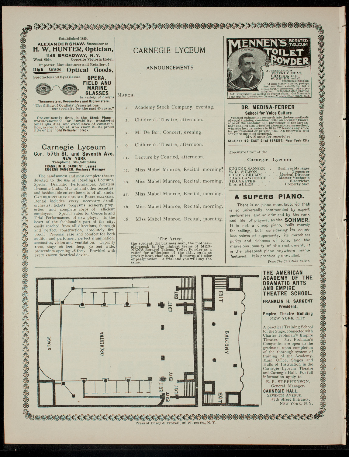 Lecture by Commandant W.D. Snyman, February 25, 1901, program page 4