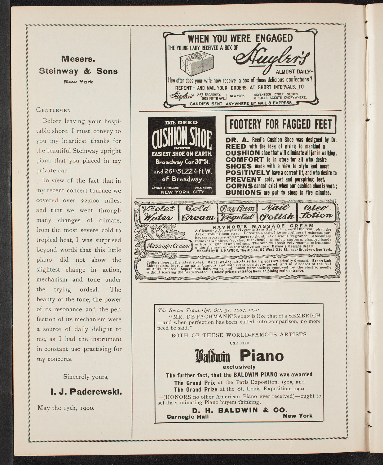 Benefit: Orthopedic Hospital, March 14, 1905, program page 4