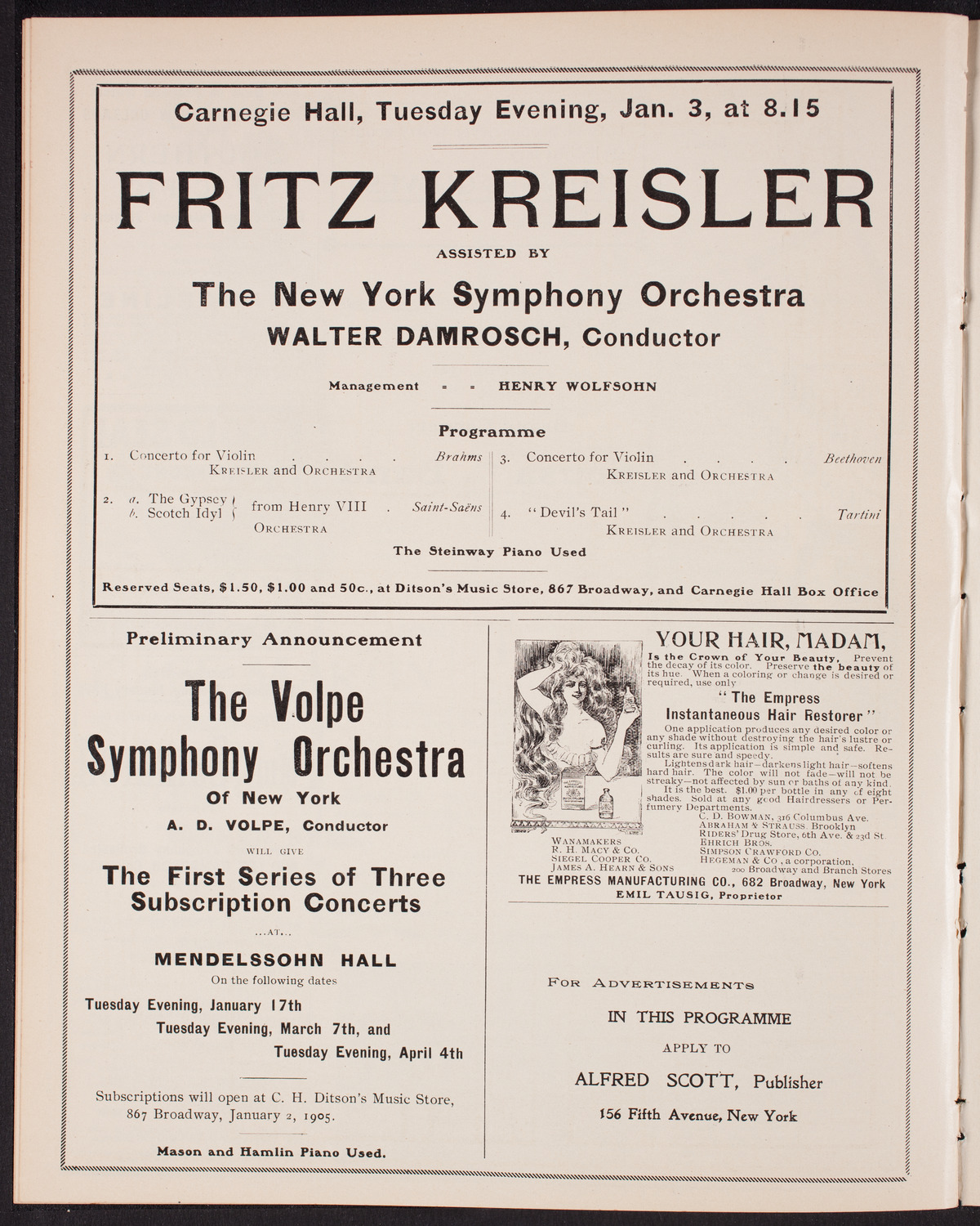 Sousa and His Band, December 26, 1904, program page 10