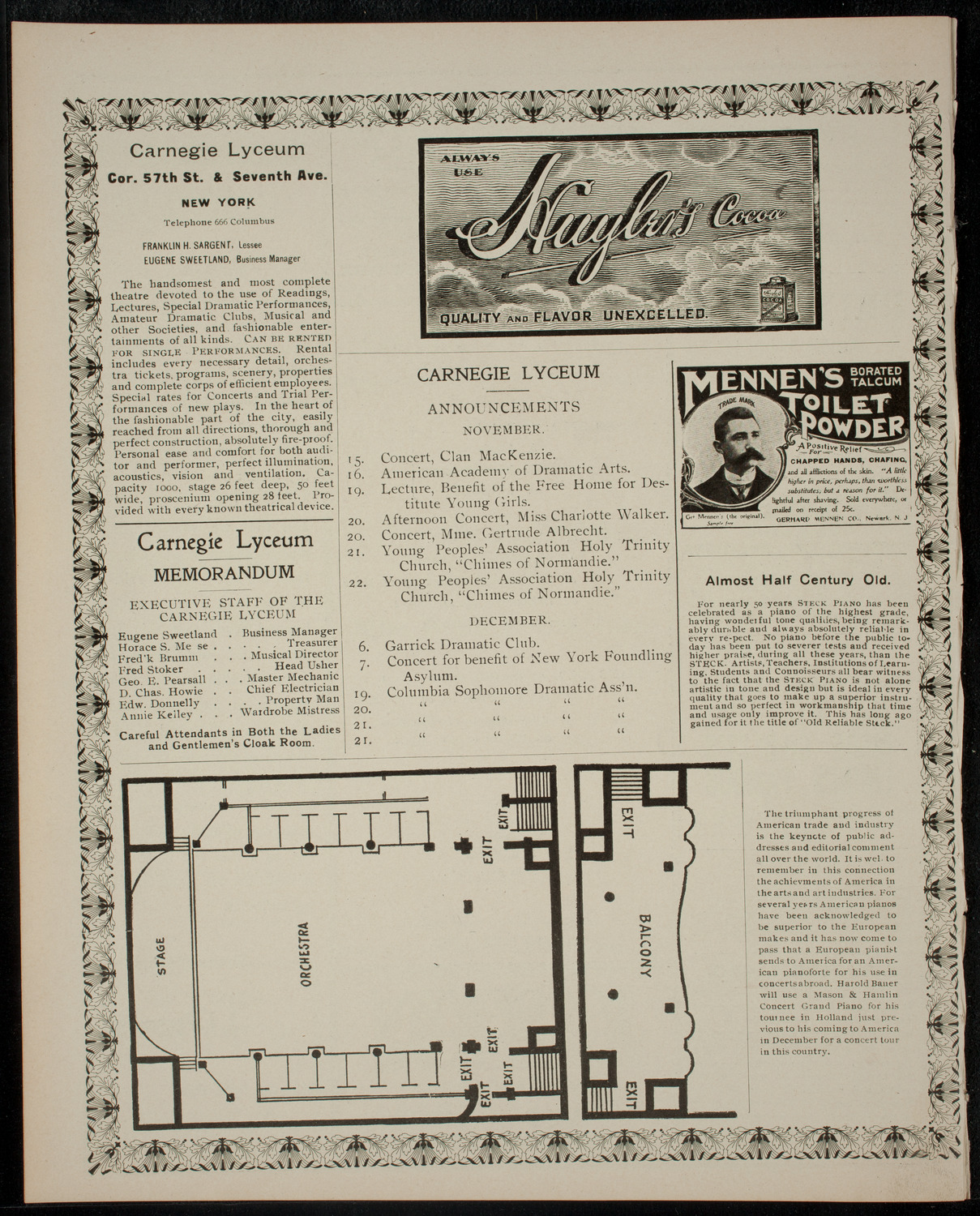 Recital of Compositions of Louis V. Saar, November 8, 1901, program page 4